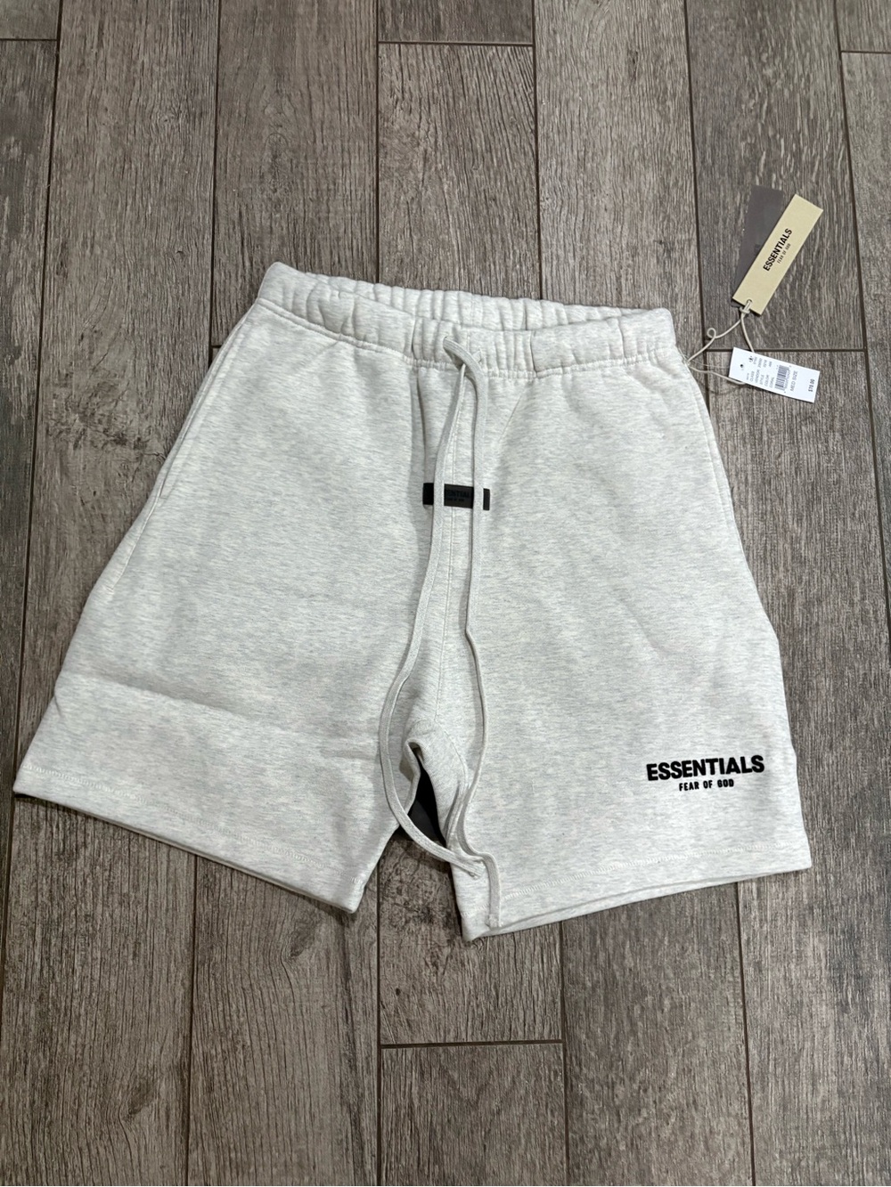 Essentials Men’s Light Gray Fleece Drawcord Athletic Shorts